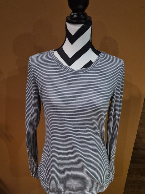 Sundance Tops - Sundance Striped Long Sleeve Women's Top - Gray/White